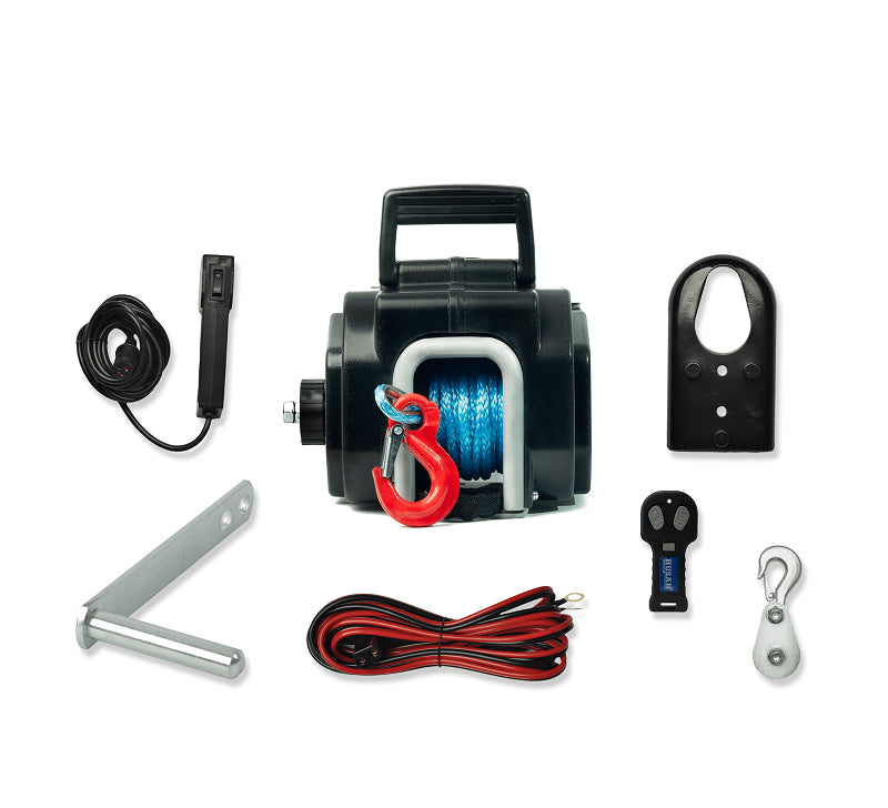 Portable winch syntethetic rope 6000lbs